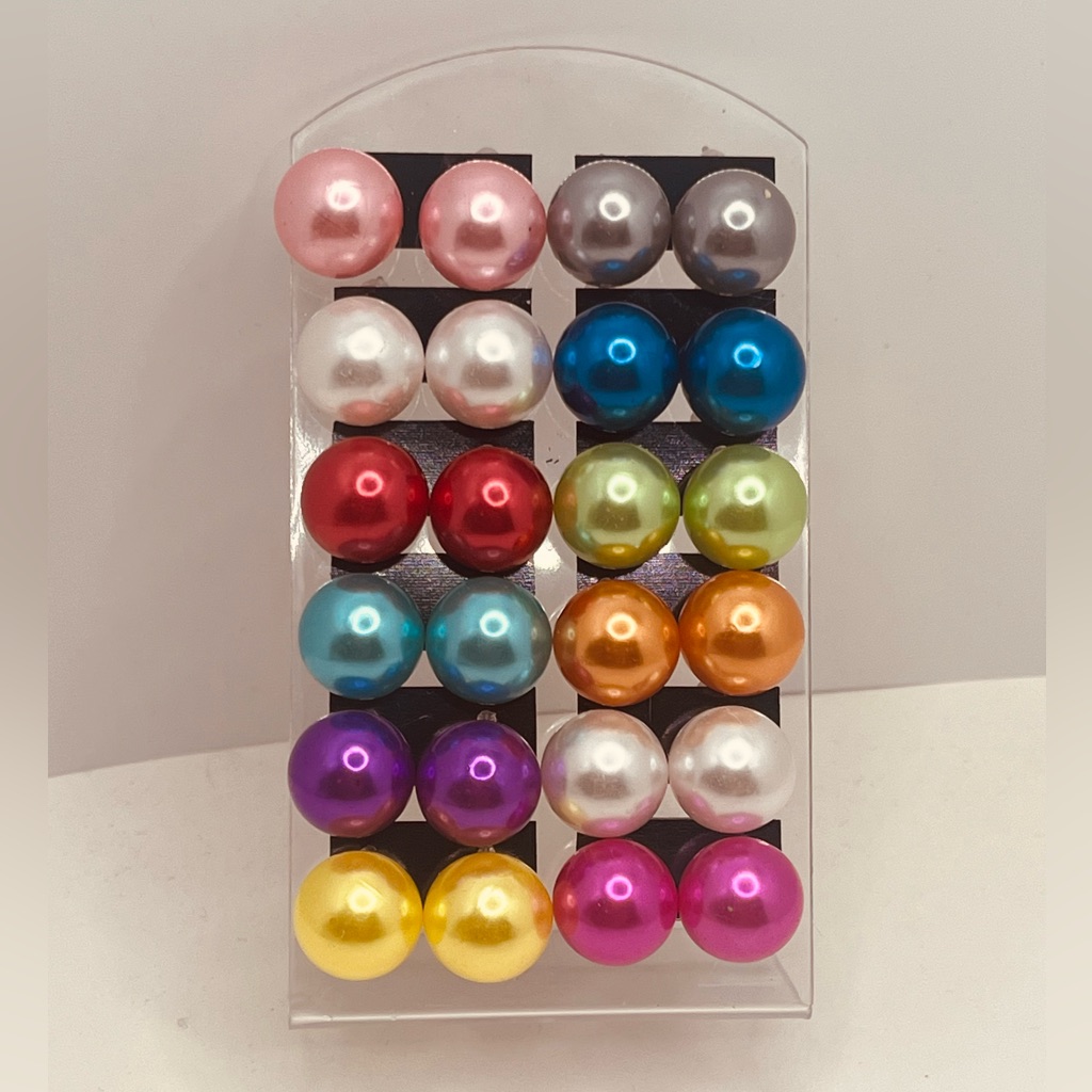 Set Earrings For Women Beaded Design 12 Pairs